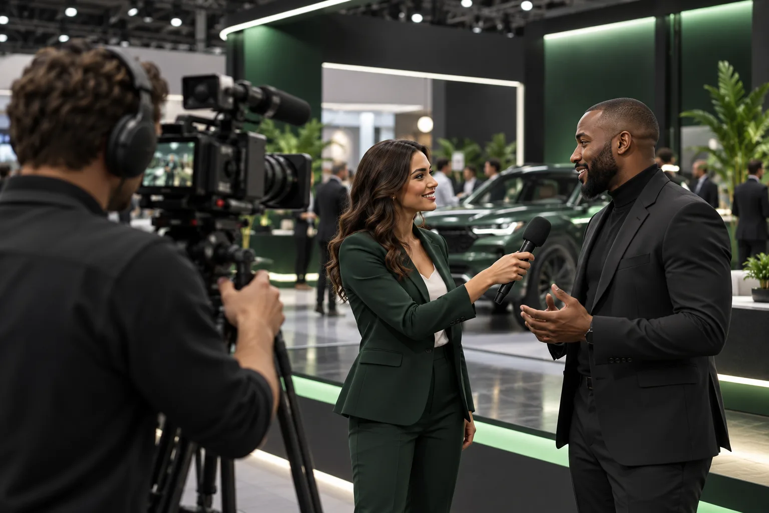 An Auto Hub Show interview on the event floor