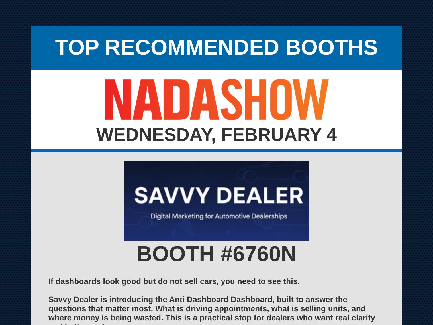 Daily Recommended Booth Email preview