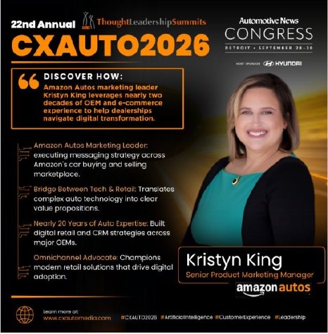 LinkedIn speaker card for Kristyn King, Amazon Autos